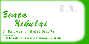 beata mikulai business card